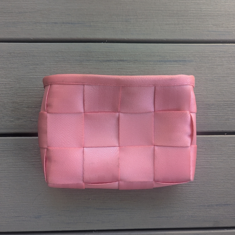 Pink Woven Clutch